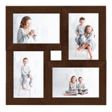 Vidaxl Fotoram för 4x (10x15 cm) Foto MDF Dark Brown