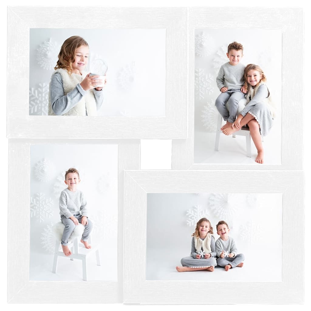 Vidaxl Photo Phrame fir 4x (13x18 cm) Foto MDF White