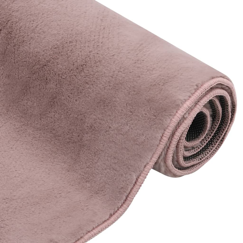 Vidaxl Rug 200x300 cm pelliccia di coniglio artificiale vecchio rosa