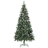 VidaXL Kunstkerstboom met verlichting en dennenappels 210 cm