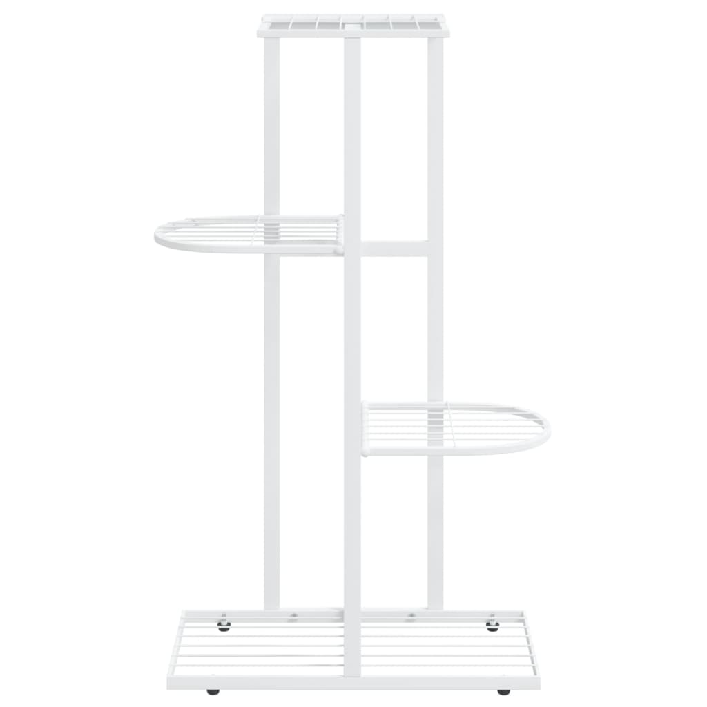 VidaXL Bloemenstandaard met 4 lagen 43x22x76 cm metaal wit