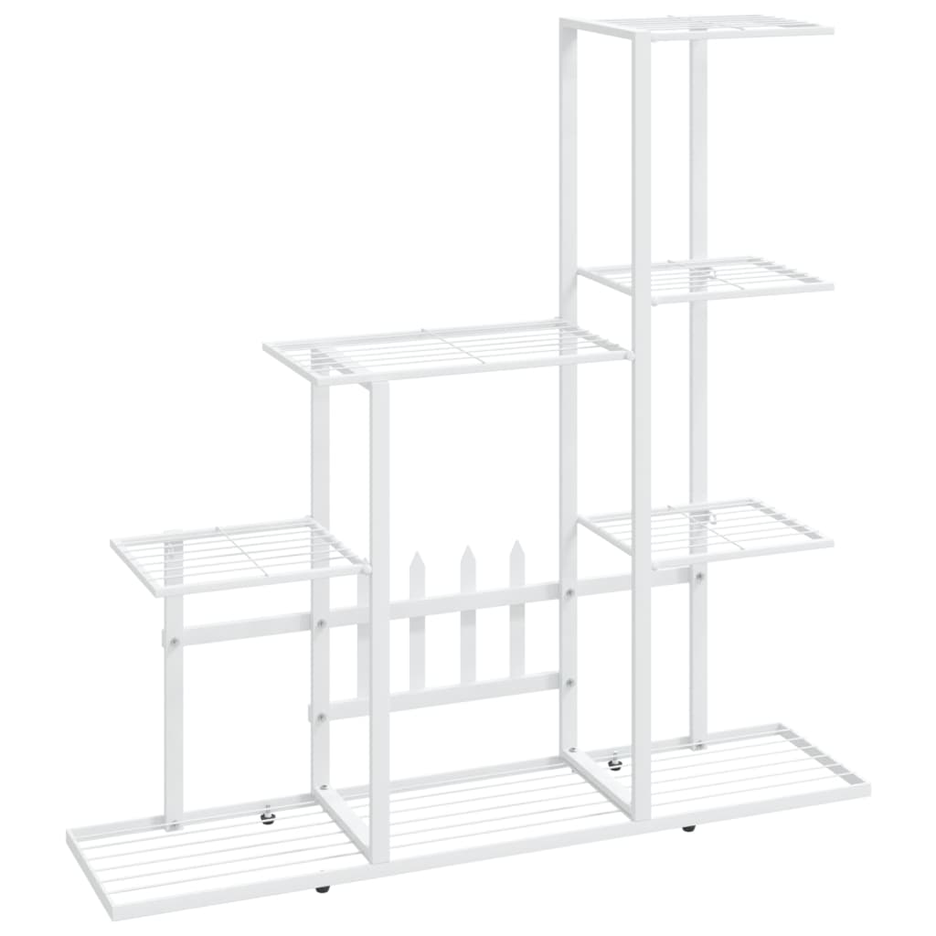 VidaXL Bloemenstandaard 94,5x25x88 cm metaal wit