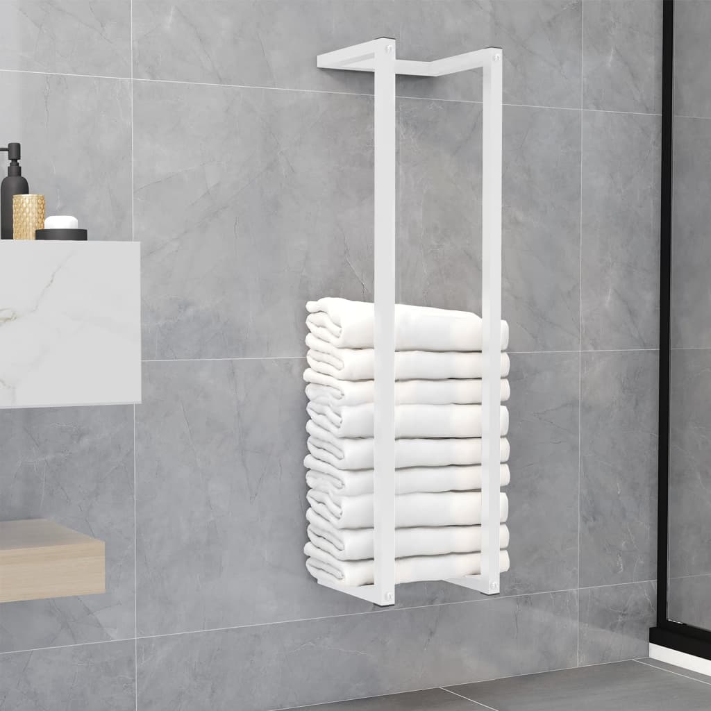 Rack de serviette Vidaxl 25x20x95 cm en acier blanc