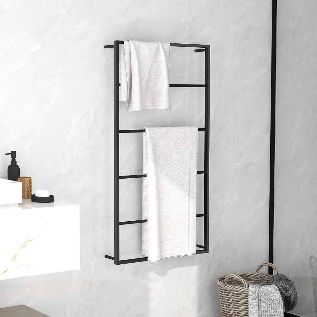 Rack de serviette Vidaxl 60x10x116 cm en acier noir