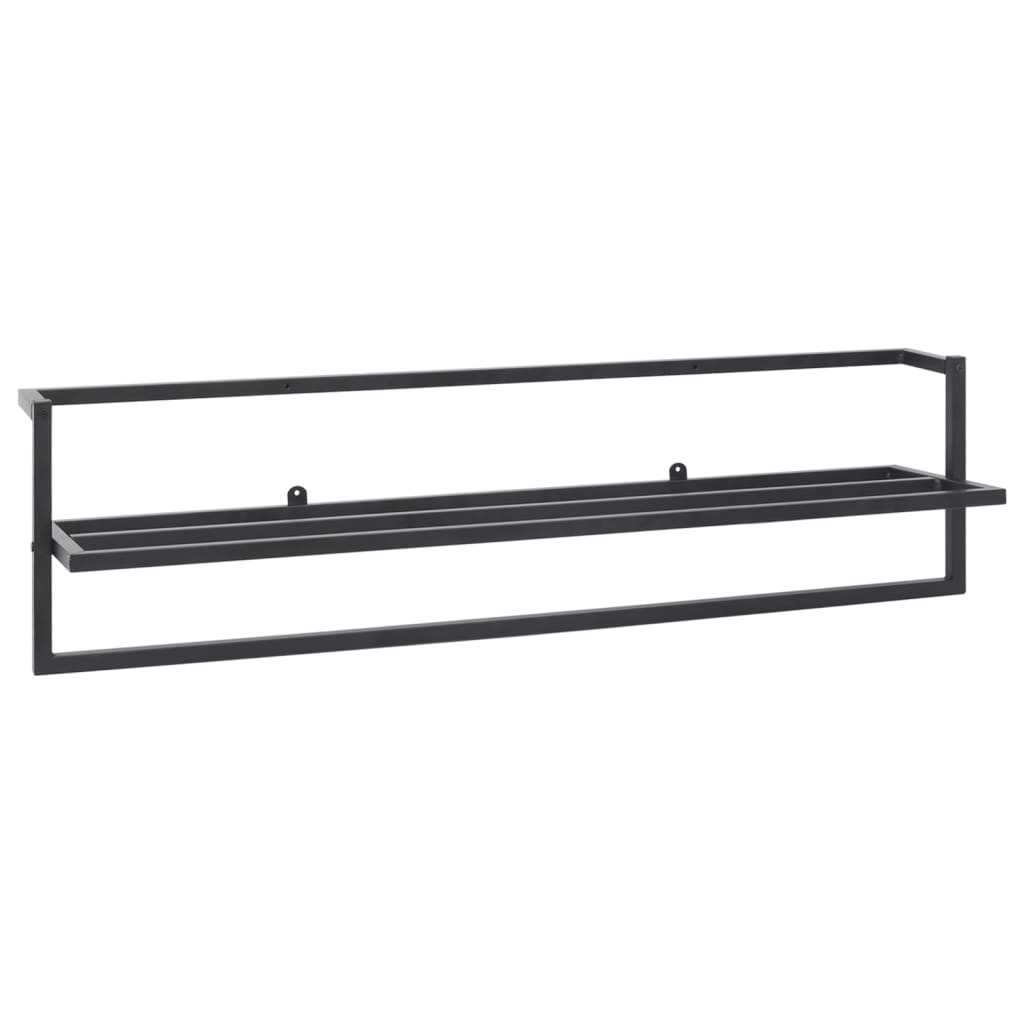 Vidaxl Rack de toalla 95x25x22 cm de hierro negro