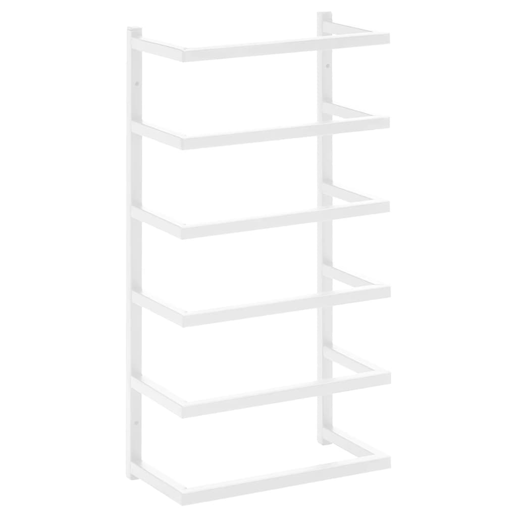 Rack per asciugamano Vidaxl 24x12x48 cm acciaio bianco