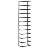 Rack de serviette Vidaxl 24x12x96 cm en acier noir