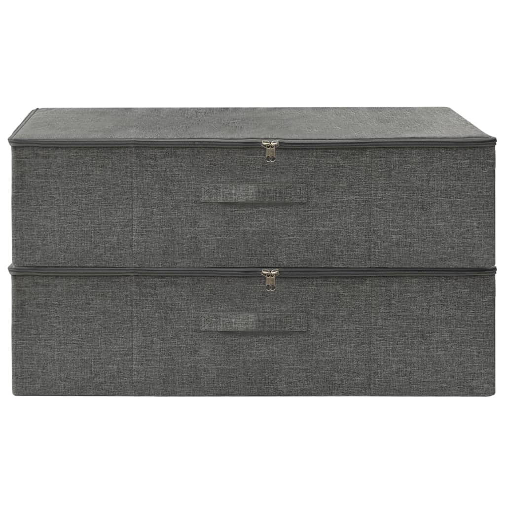 Boîtes de rangement Vidaxl 2 ST 70X40X18 CM ANTHRACITE Fabric - Color