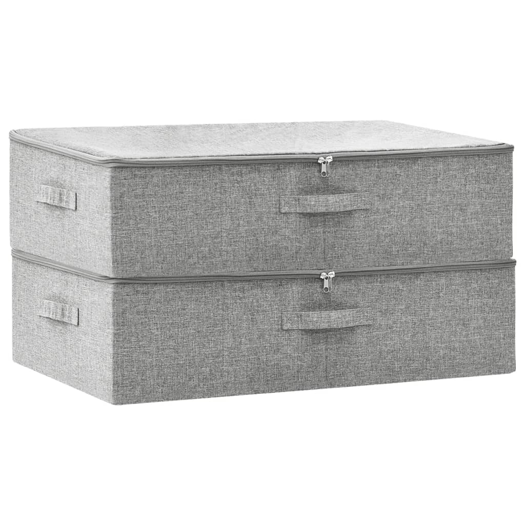 Cajas de almacenamiento de Vidaxl 2 ST 70x40x18 CM Fabric Gray