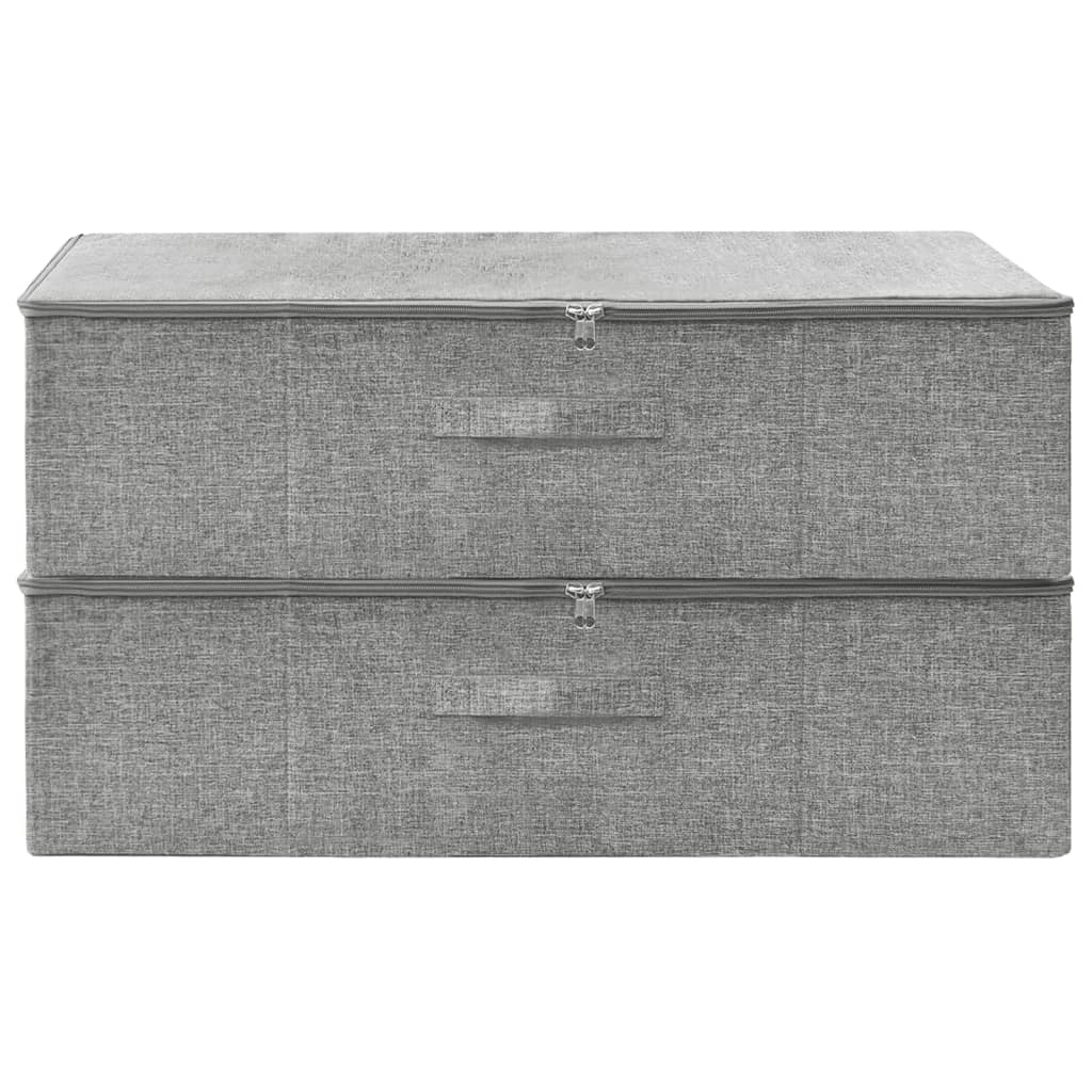 Cajas de almacenamiento de Vidaxl 2 ST 70x40x18 CM Fabric Gray