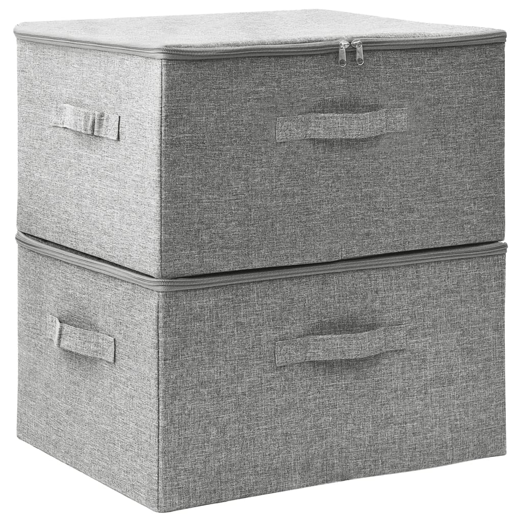 Scatole di archiviazione Vidaxl 2 PC 43x34x23 cm Fabric grigio