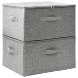 Cajas de almacenamiento de Vidaxl 2 PCS 43x34x23 CM Fabric Gray