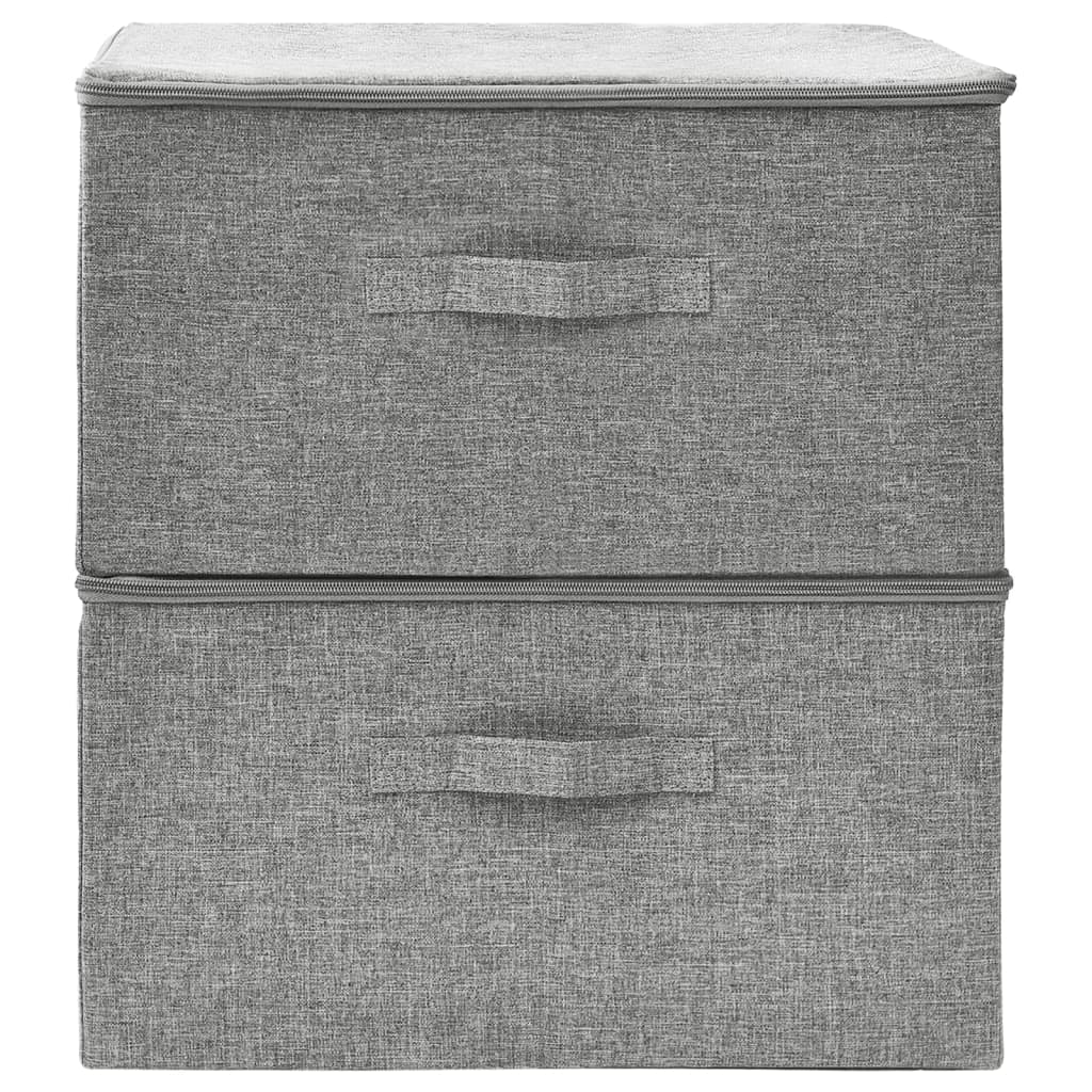 Cajas de almacenamiento de Vidaxl 2 PCS 43x34x23 CM Fabric Gray