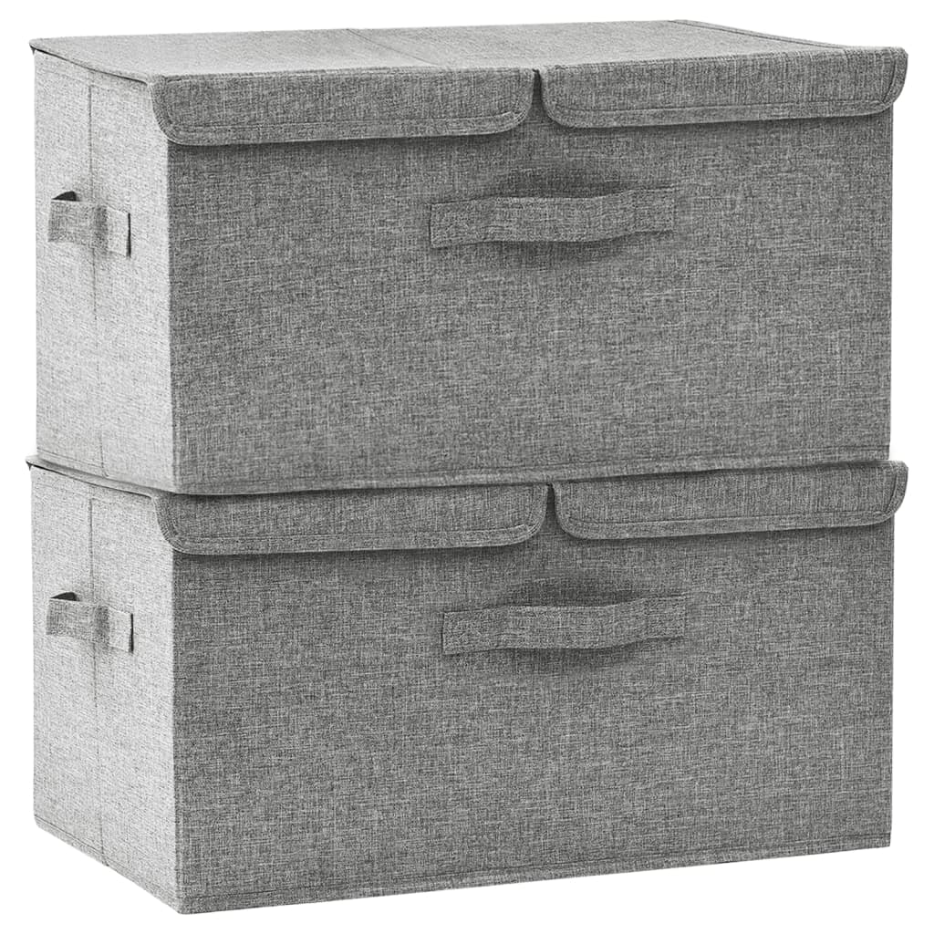 Scatole di archiviazione Vidaxl 2 PC 50x30x25 cm Grigio