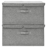 Scatole di archiviazione Vidaxl 2 PC 50x30x25 cm Grigio