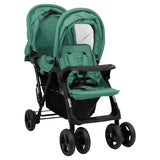 Vidaxl Twin Children tandemowy stal zielony