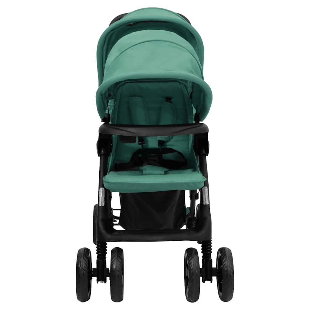 Vidaxl Twin Children tandemowy stal zielony