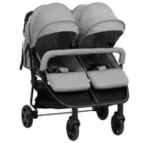 Vidaxl Twin Buggy Steel Light Gray and Black