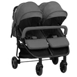 Vidaxl Twin Buggy Steel Dark Grey and Black