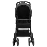 Vidaxl Pram 2-in-1 jeklena temno siva in črna