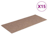 Vidaxl 15 st pedal tapis auto-adhésif rectangulaire 60x25 cm brun clair