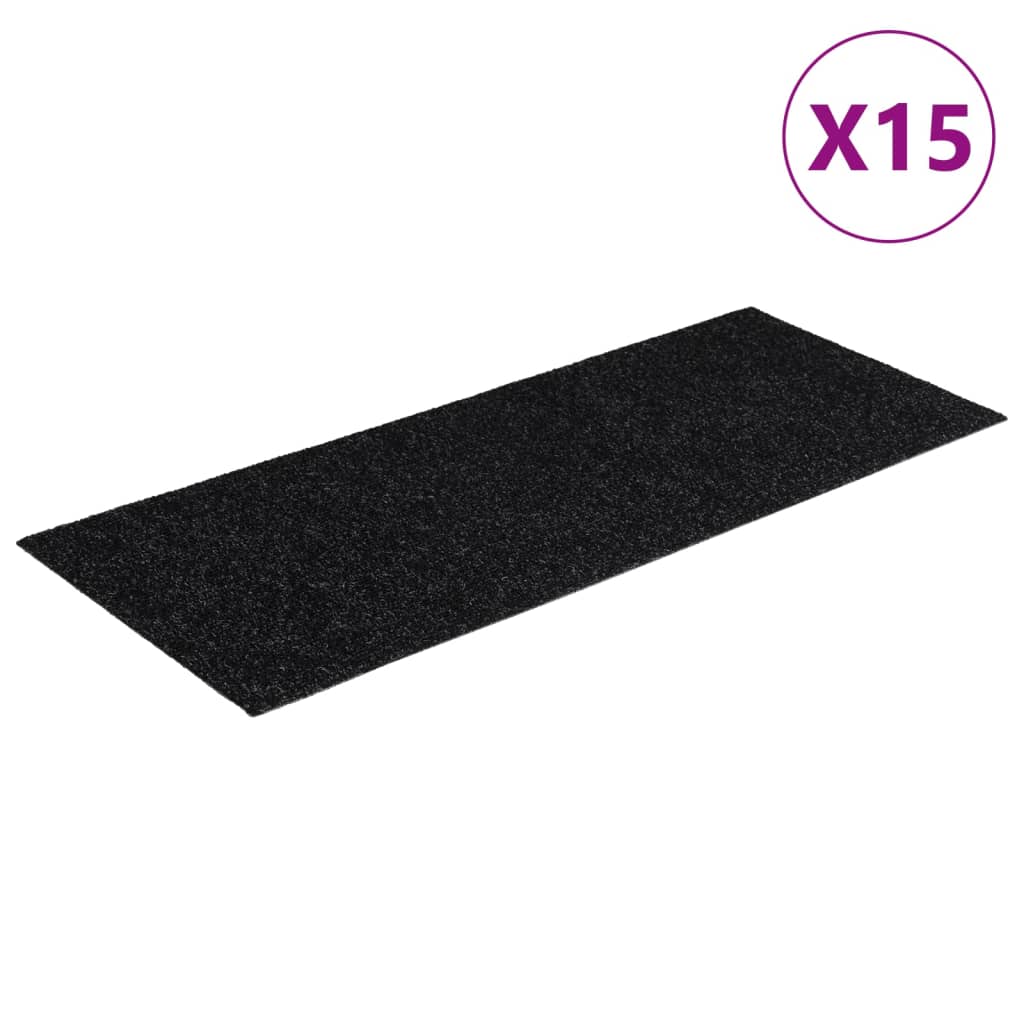 Vidaxl 15 ST PEDAL Podloge Self Adhedsive pravokotne 60x25 cm črne