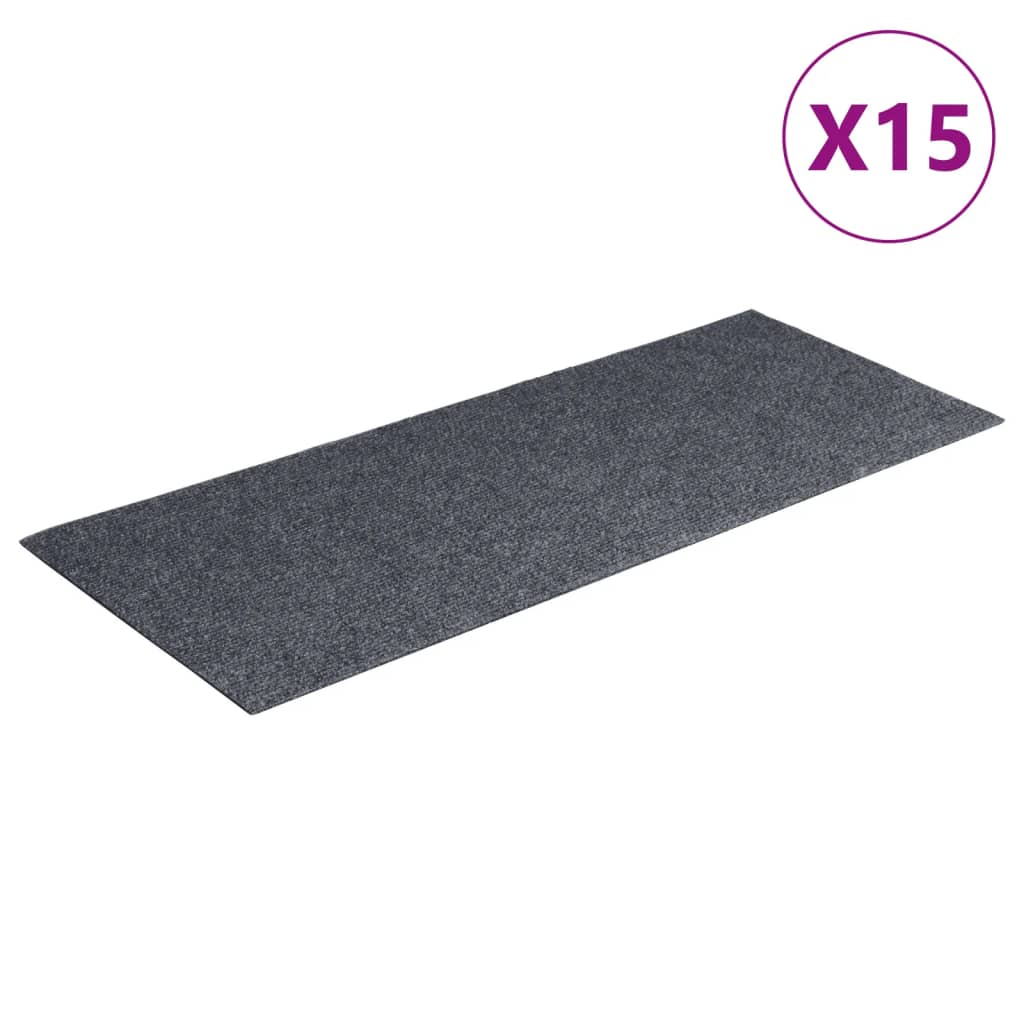 VidaXL 15 st pedal mats self -adhesive rectangular 60x25 cm light gray