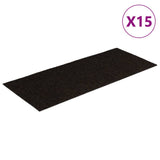 VidaXL 15 st pedal mats self -adhesive rectangular 60x25 cm dark brown