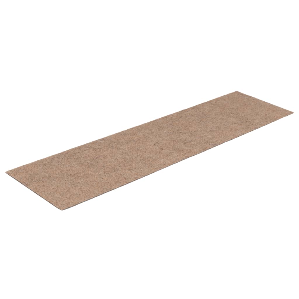 Vidaxl 15 st pedal tapis auto-adhésif rectangulaire 76x20 cm brun clair