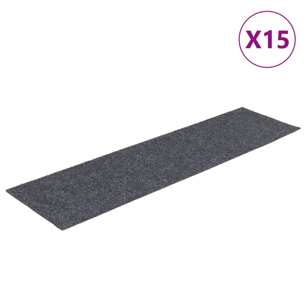 VidaXL 15 st pedal mats self -adhesive rectangular 76x20 cm light gray