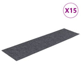 VidaXL 15 st pedal mats self -adhesive rectangular 76x20 cm light gray