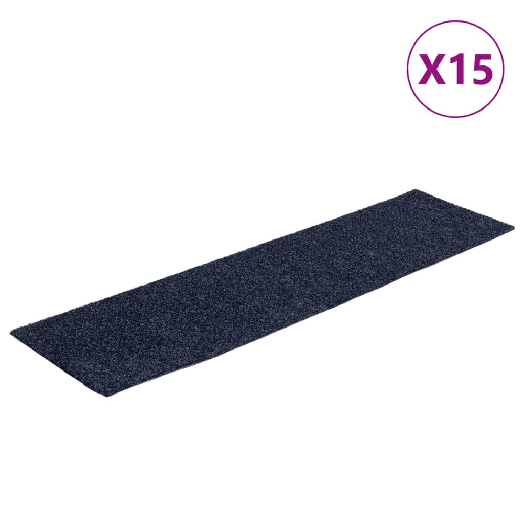 Vidaxl 15 st pédales tapis auto-adhésifs rectangulaires 76x20 cm bleu gris