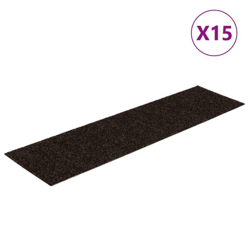 Vidaxl 15 st Pedal Mants selwer selbstänneg rechteckeg 76x20 cm donkelbrong