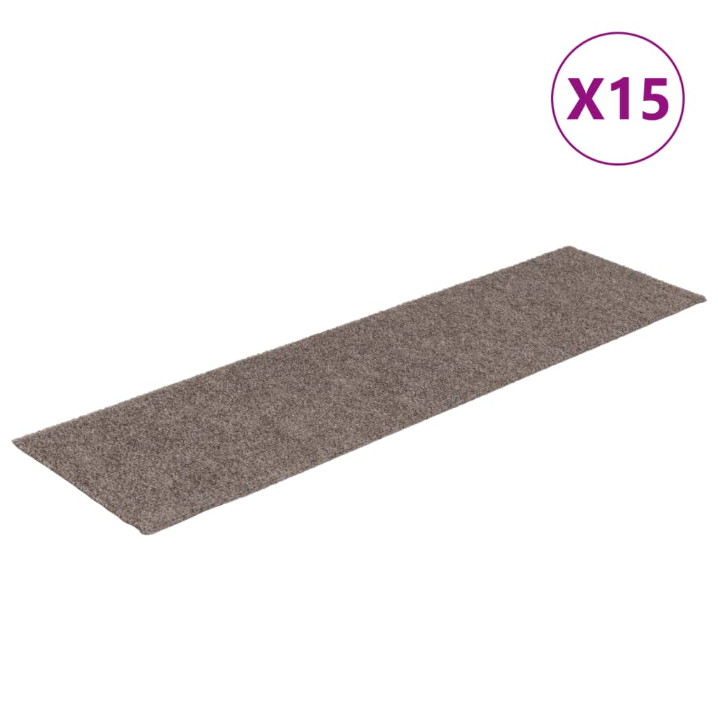 Vidaxl 15 St Pedal Mats Self -Adhesive Rectangular 76x20 cm Cream -farget