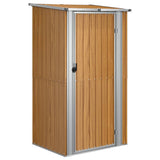 Vidaxl Garden Shed 118,5x97x209,5 cm pocinkano jekleno rjavo