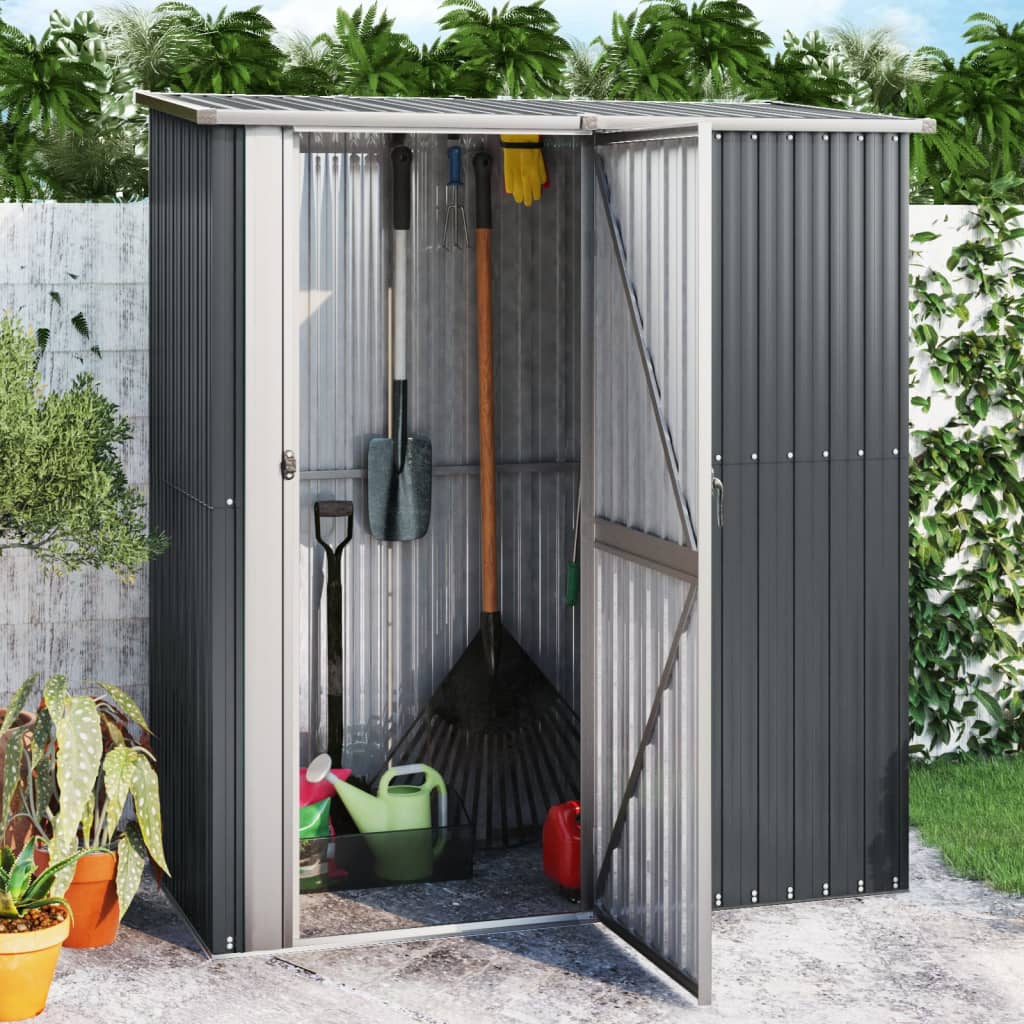 Vidaxl Garden Shed 180,5x97x209,5 cm galvanisert stål Antracitt