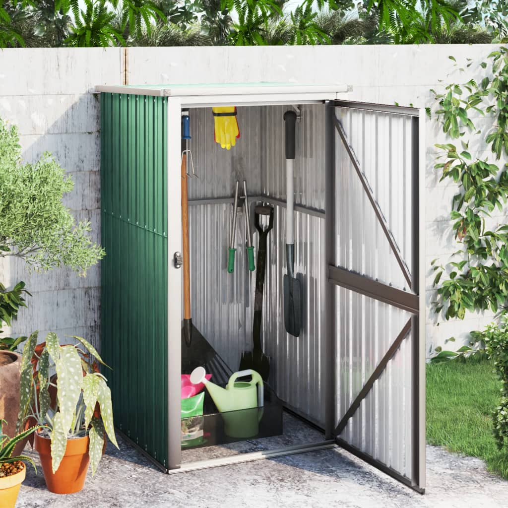 Vidaxl Garden Shed 88x89x161 cm de acero galvanizado verde