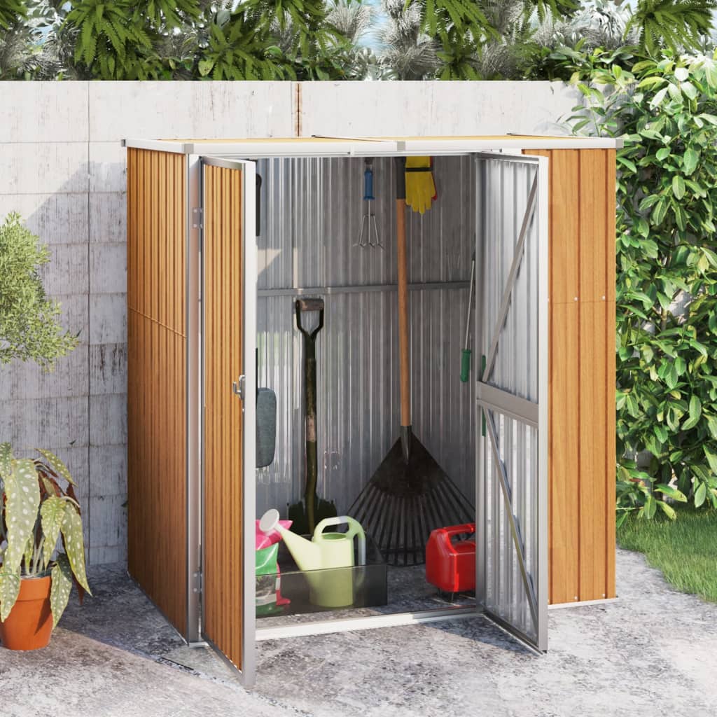 Vidaxl Garden Shed 161x89x161 cm de acero galvanizado marrón