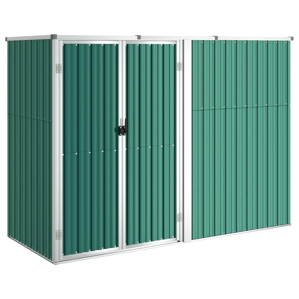 Vidaxl Garden Shed 225x89x161 cm galvaniseret stålgrøn