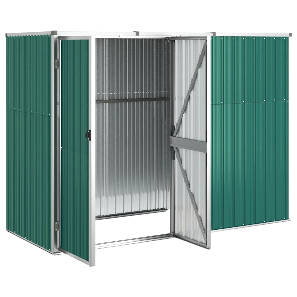 Vidaxl Garden Shed 225x89x161 cm galvaniseret stålgrøn