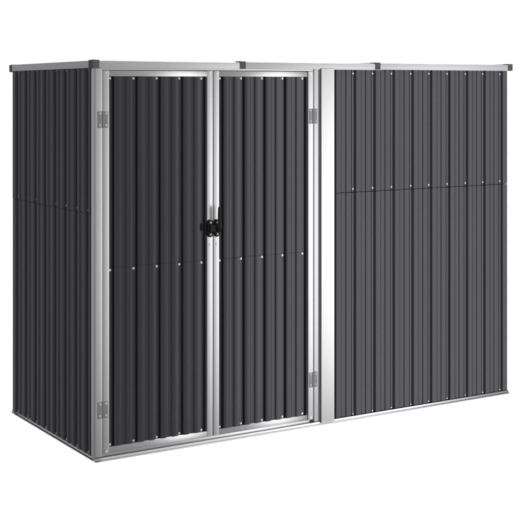 Vidaxl Garden Shed 225x89x161 cm galvanisert stål Antracitt -farget