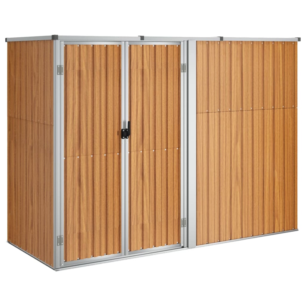 Vidaxl Garden Shed 225x89x161 cm galvaniseret stålbrun