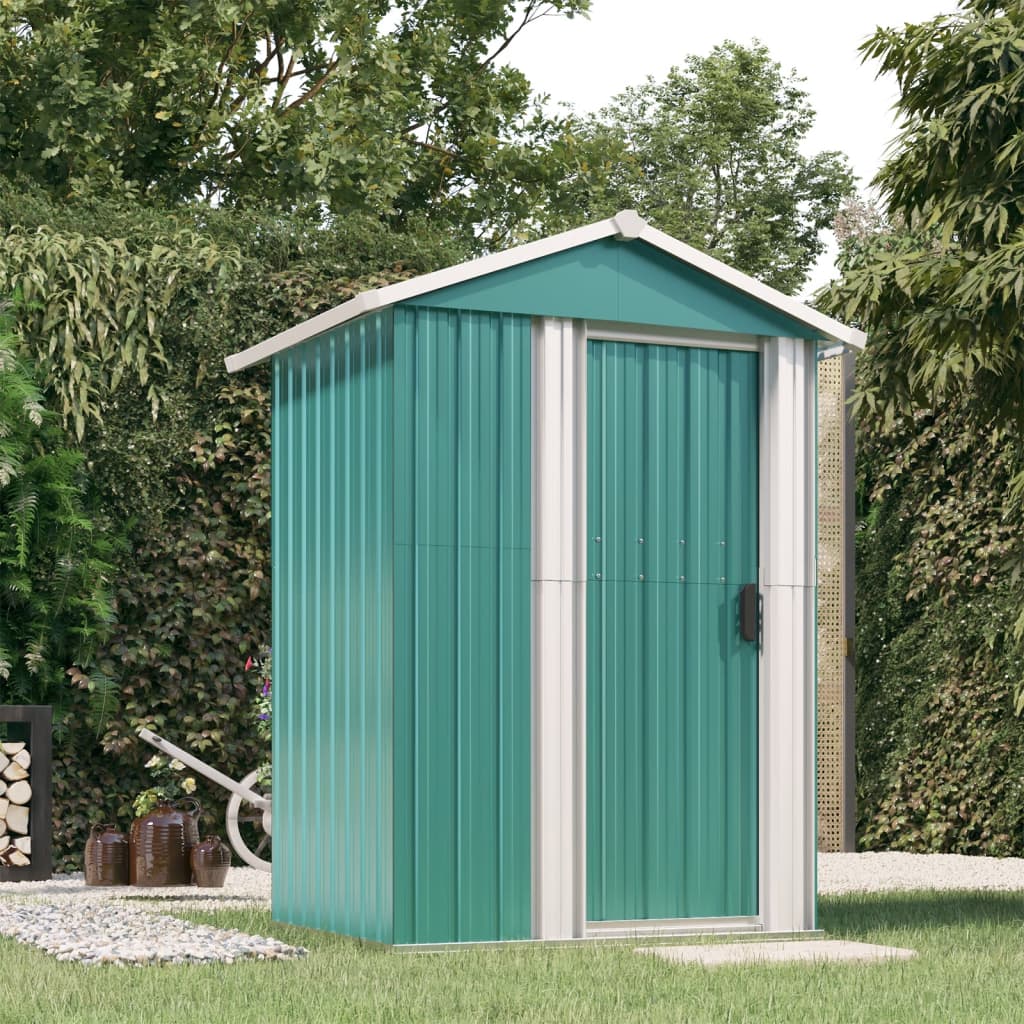 Vidaxl Garden shed 126x97.5x177 cm Galvanized steel green