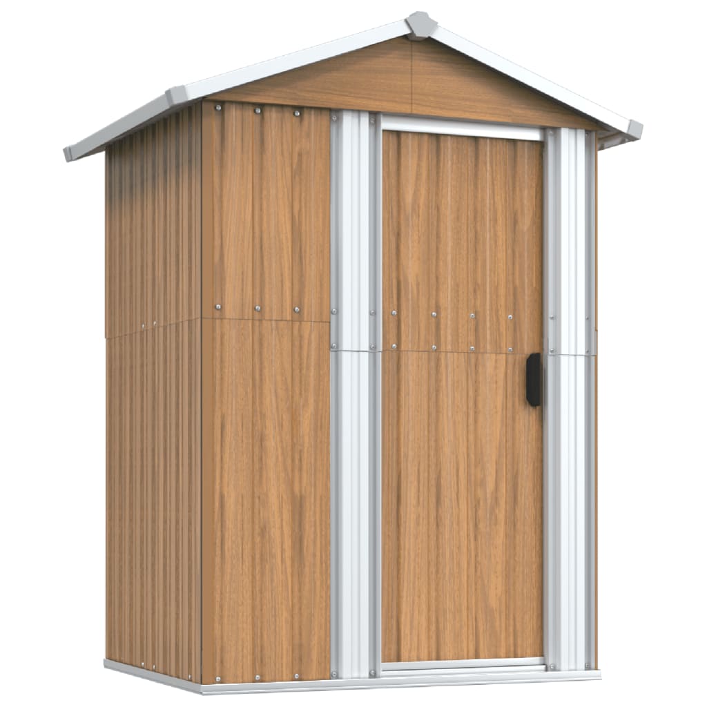 Vidaxl garden shed 126x97.5x177 cm galvanized steel brown