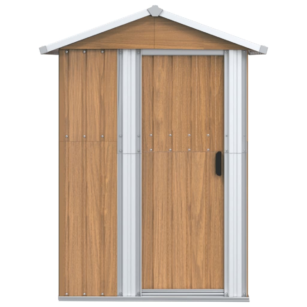 Vidaxl garden shed 126x97.5x177 cm galvanized steel brown