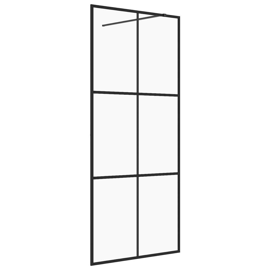 Vidaxl Walk-in sprchová zeď 100x195 cm esg-glas transparentní a černá