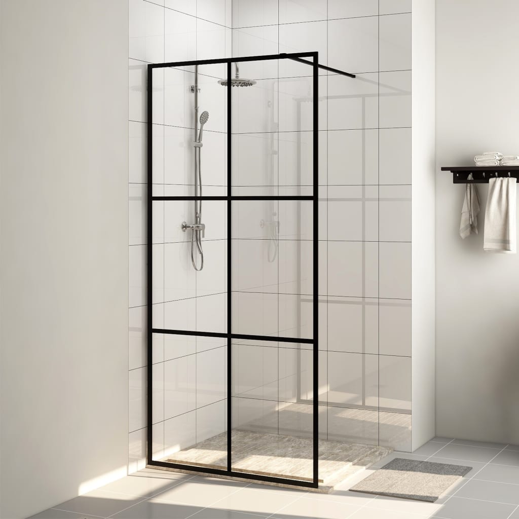 Vidaxl Walk-in sprchová zeď 100x195 cm esg-glas transparentní a černá