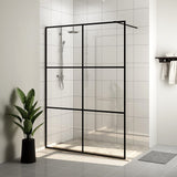 Vidaxl Walk-in Showning Wall 140x195 cm ESG-Glas Transparent and Black