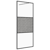 Vidaxl Walk-in Showning Wall 80x195 cm ESG-Glas Transparent and Black