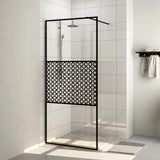 Vidaxl Walk-in shower wall 90x195 cm ESG-Glas Transparent and Black